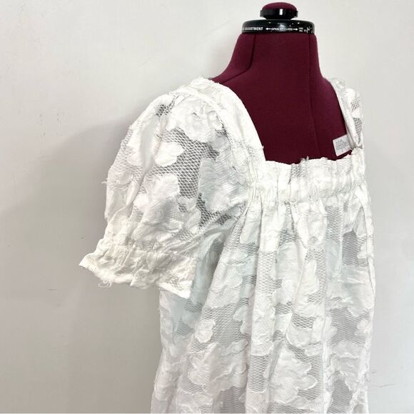 Just Me White Empire waist relaxed fit Floral Print Dress L - Picture 7 of 12